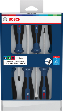 Bosch件螺絲起子套裝，搭配鉻釩鋼刀桿。