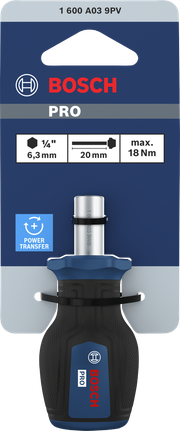 Bosch短柄螺絲刀，20 公釐軸長。