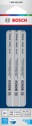 Bosch150 毫米 24 TPI 雙金屬鋼鋸條，3 片裝。