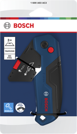 Bosch折疊刀，SK5鋼刀片，快速開合。