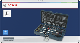 Bosch /4" 棘輪扳手組 37 件套，附工具箱。