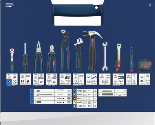 Bosch手動工具混合套裝 89 件，附工具箱。