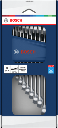 Bosch組合扳手套裝 12 件，6-19 毫米，+50% 扭力。