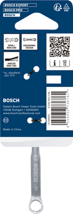 Bosch6 毫米開口扳手，帶開口端和環形端。