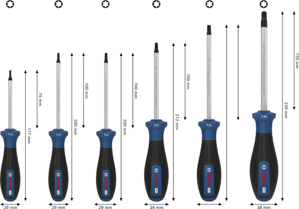 Bosch PRO TX 螺絲起子組 6 件，附 S2 軸。