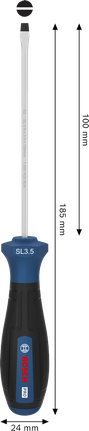 Bosch SL 螺絲起子 0.6 x 3.5 x 100 毫米，附人體工學手柄。