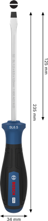 Bosch SL 螺絲起子 1.2 x 6.5 x 125 毫米，附人體工學手柄。