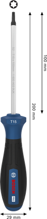 Bosch TX15 螺絲刀，附 100 公釐刀頭。
