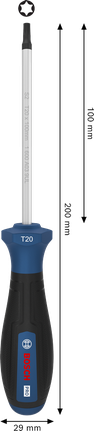 Bosch螺絲起子 TX20 x 100 毫米，附人體工學手柄。