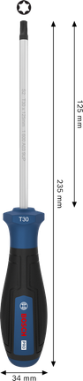 Bosch螺絲起子 TX30 x 125 毫米，附人體工學手柄。