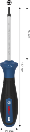 Bosch TH10 x 75 毫米螺絲刀，附人體工學手柄。