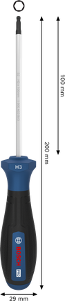 Bosch H3 x 100 毫米螺絲刀，附人體工學手柄。