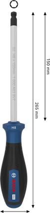 Bosch H8 x 150 毫米螺絲刀，附人體工學手柄。