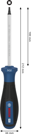 Bosch SQ2 x 100 毫米螺絲刀，附人體工學手柄。
