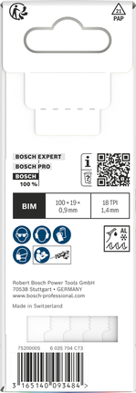 Bosch 522 EF 雙金屬薄金屬切割刀片 5 片裝。