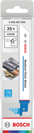 Bosch 922 BF 中等厚度金屬 150mm 雙金屬刀片套裝。