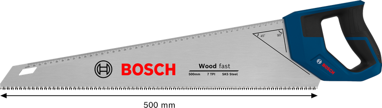 Bosch手鋸，550毫米，7齒/英寸，用於木材切割。