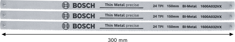 Bosch150 毫米雙金屬薄金屬鋸條，24 TPI。