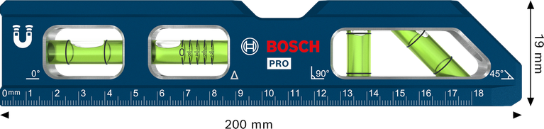 Bosch Billet Torpedo 水平儀 200 毫米，附磁性底座。