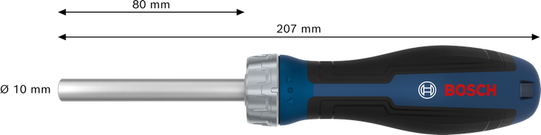Bosch搭配80毫米軸的棘輪螺絲起子。