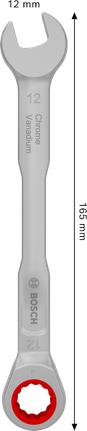 Bosch棘輪組合扳手 12 毫米鉻釩鋼。