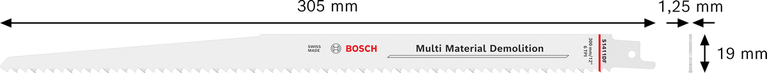 Bosch 1411 DF 往復鋸片，適用於多種材質的拆除。