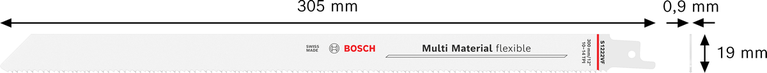 BoschS 1222 VF 往復鋸片，雙金屬材質。
