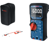 Bosch 600-15 數位萬用電錶，附探頭和外殼。