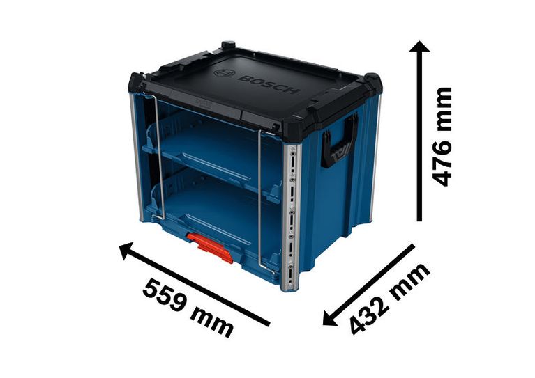 BoschL-BOXX Contractor Rack 2 工具箱（含尺寸）。