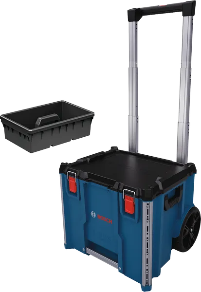 BoschL-BOXX Contractor 帶托盤的滾動工具箱。