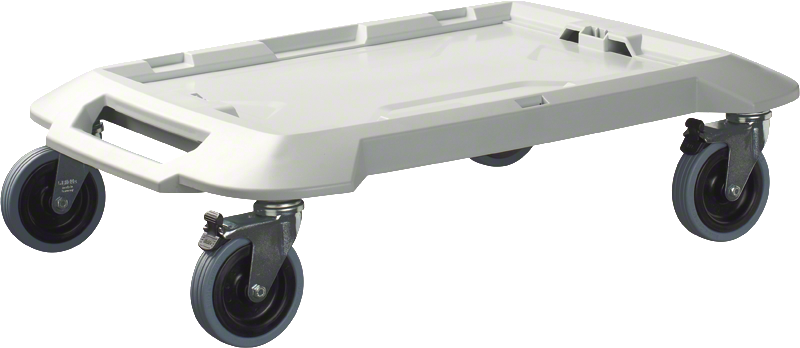 帶有四個旋轉腳輪的Bosch運輸手推車。