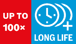 使用於堅硬材料的壽命比 Bosch S1122BF 刀片多出 100 倍