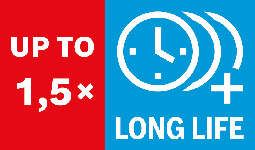 使用壽命比 Bosch SDS plus-1 鑽頭長 1.5 倍